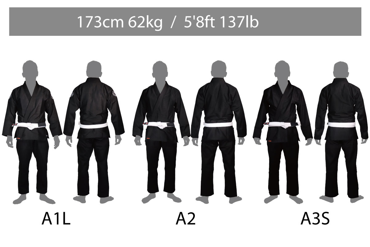 Bull Terrier Jiu-Jitsu Gi Size Chart height173cm weight62kg