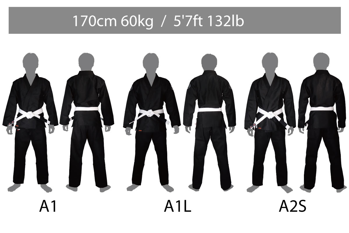 Bull Terrier Jiu-Jitsu Gi Size Chart height170cm weight60kg