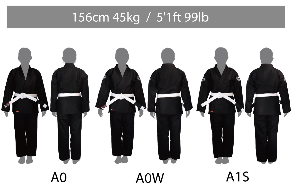Bull Terrier Woman Jiu-Jitsu Gi Size Chart height156cm weight45kg