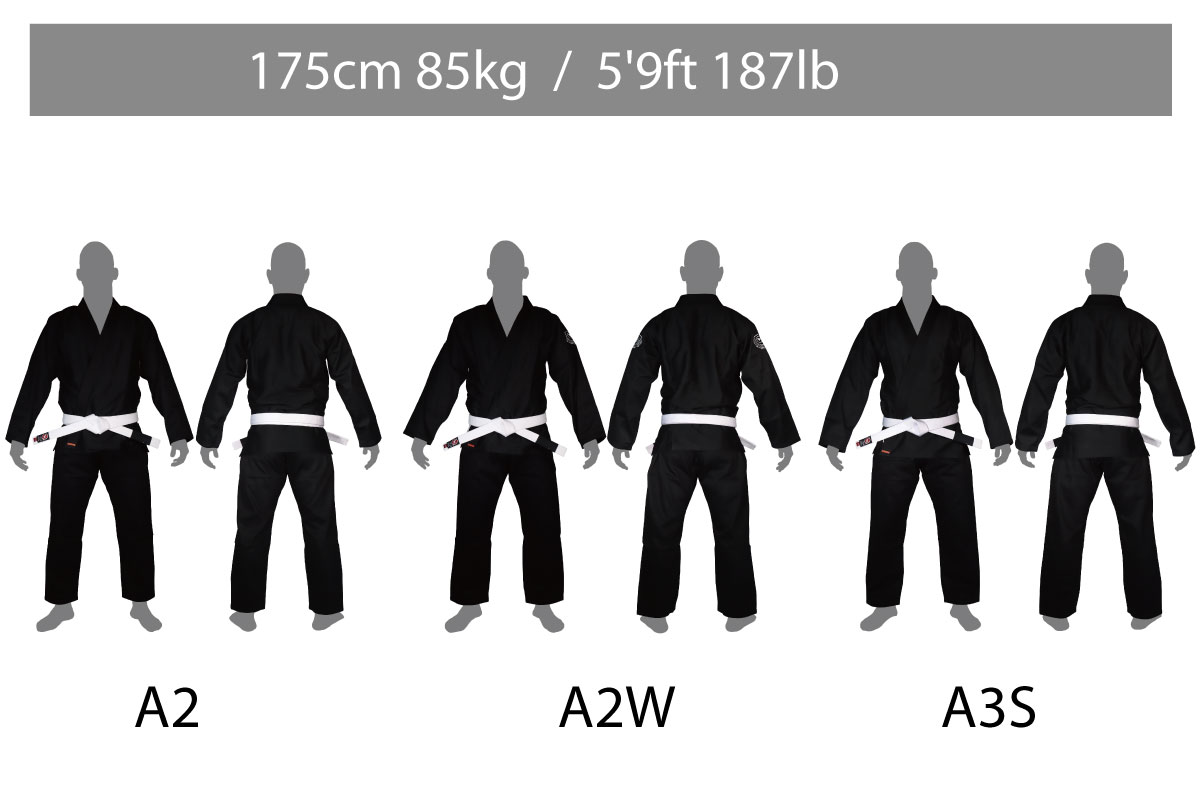 Bull Terrier Jiu-Jitsu Gi Size Chart height175cm weight85kg