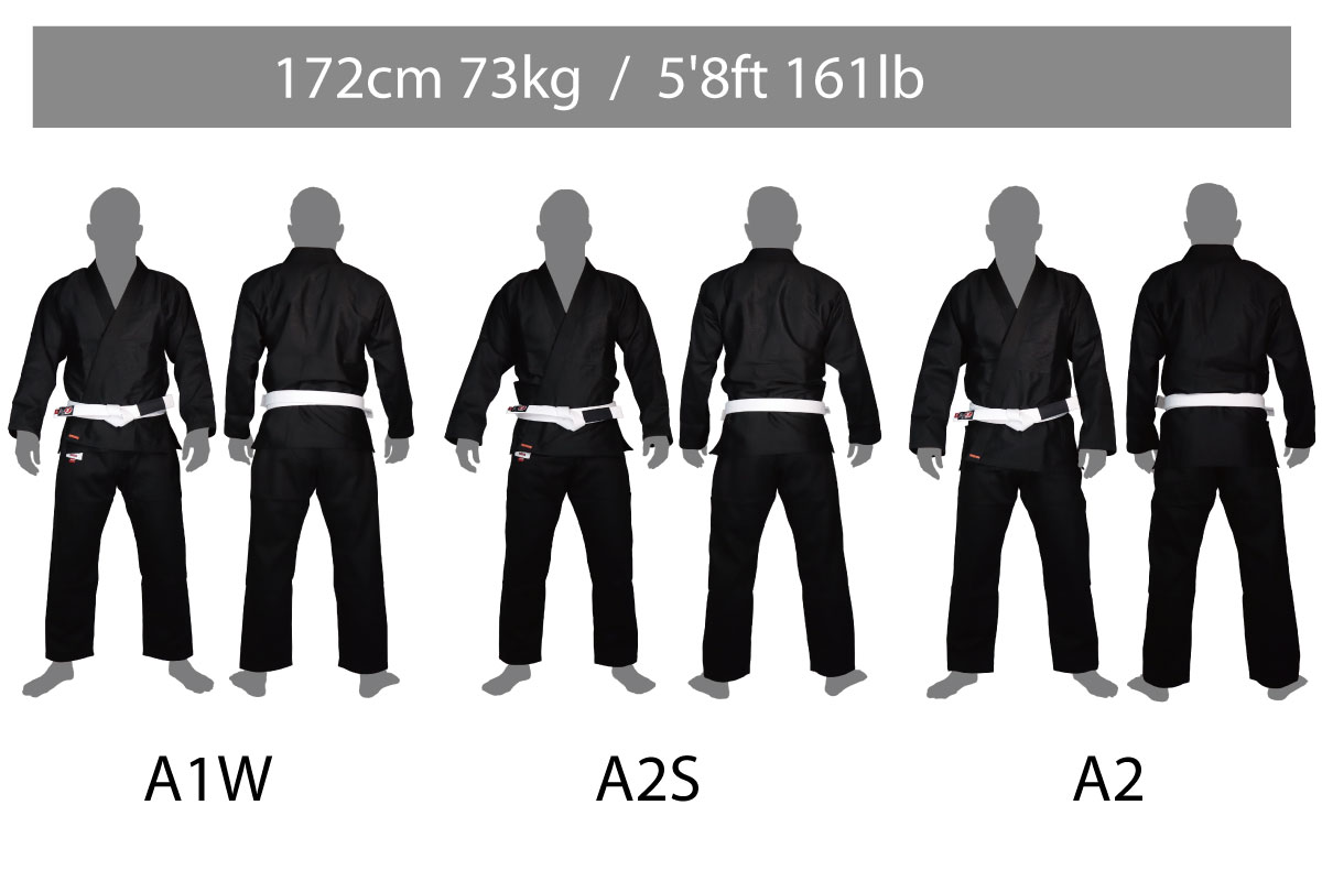 Bull Terrier Jiu-Jitsu Gi Size Chart height172cm weight73kg