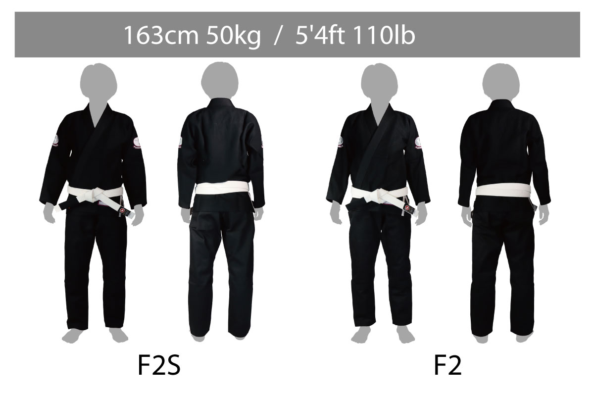 Bull Terrier Woman Jiu-Jitsu Gi Size Chart height163cm weight50kg