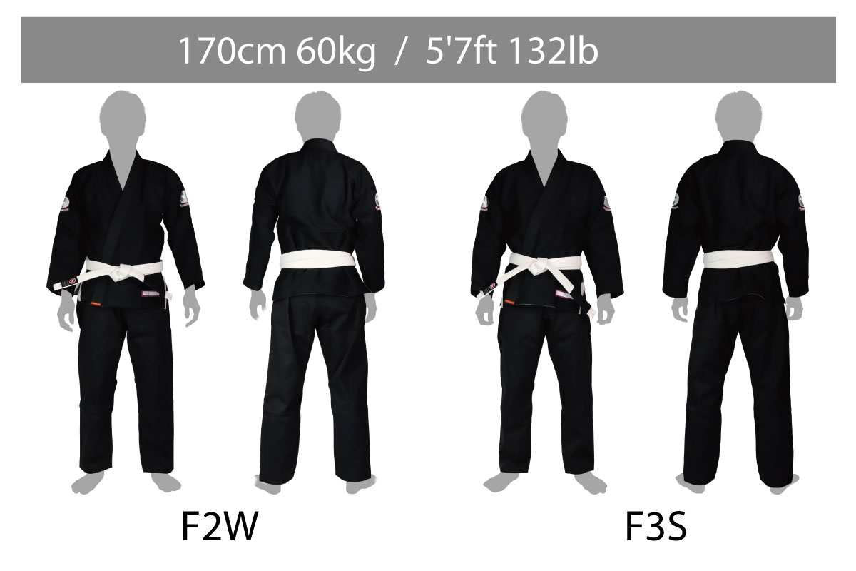 Bull Terrier Woman Jiu-Jitsu Gi Size Chart height170cm weight60kg