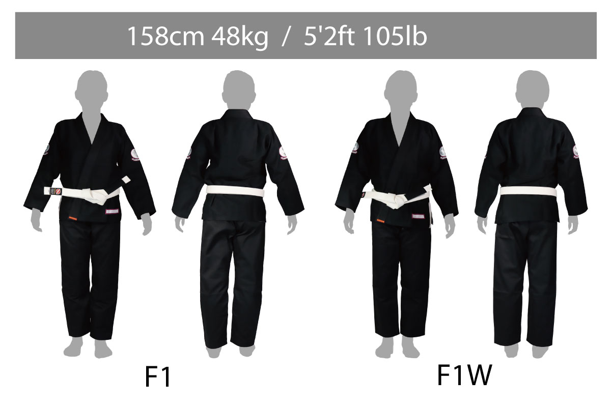 Bull Terrier Woman Jiu-Jitsu Gi Size Chart height158cm weight48kg