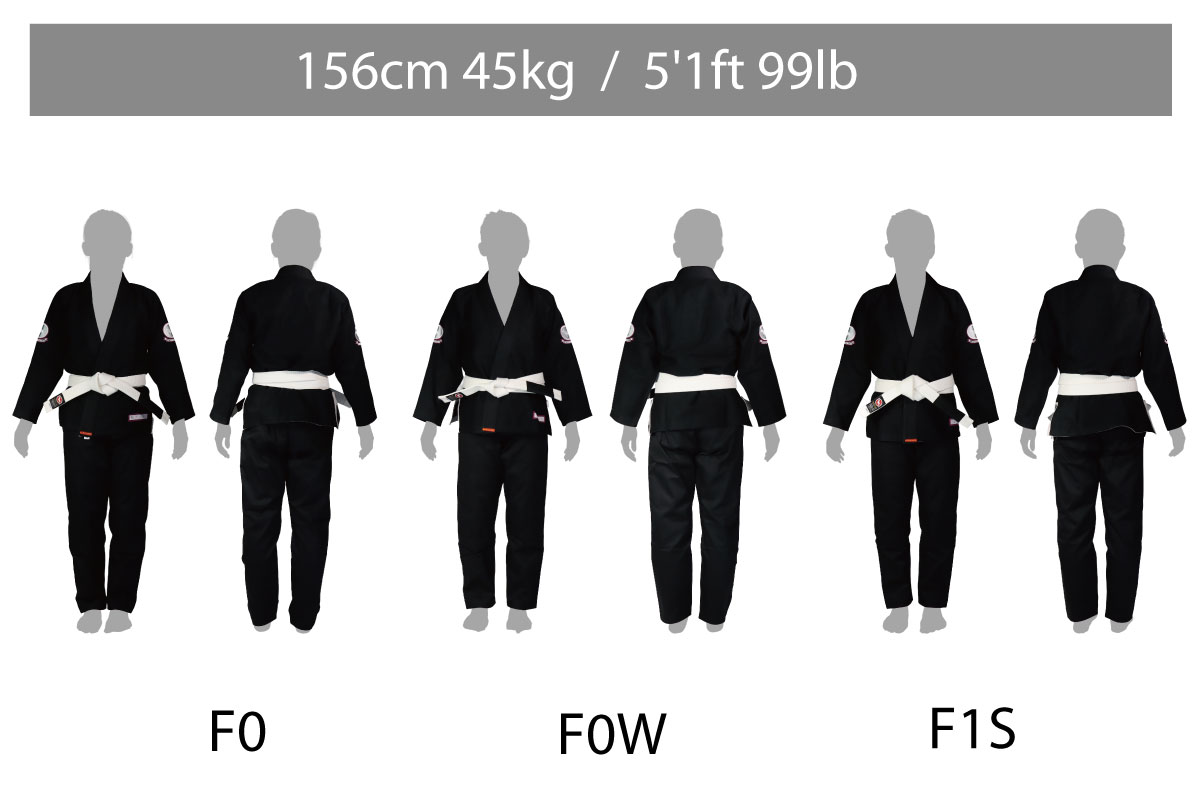 Bull Terrier Woman Jiu-Jitsu Gi Size Chart height156cm weight45kg