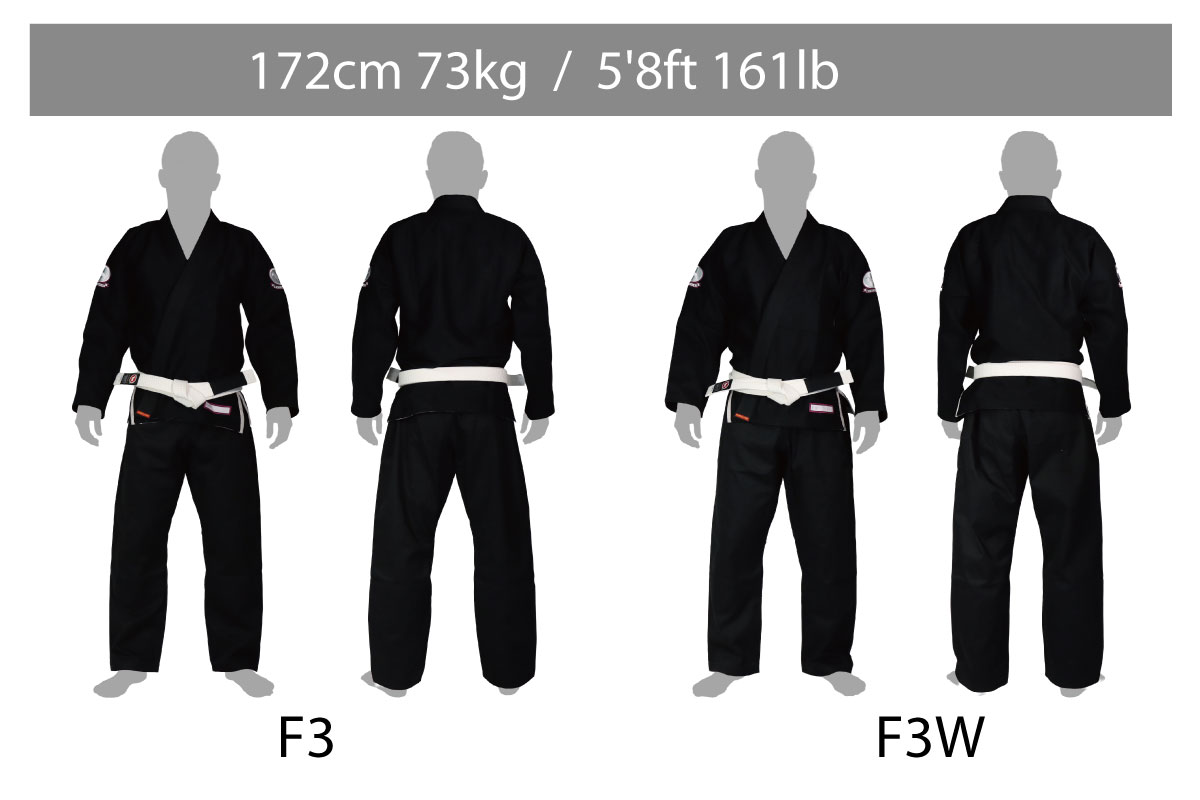 Bull Terrier Woman Jiu-Jitsu Gi Size Chart height172cm weight73kg