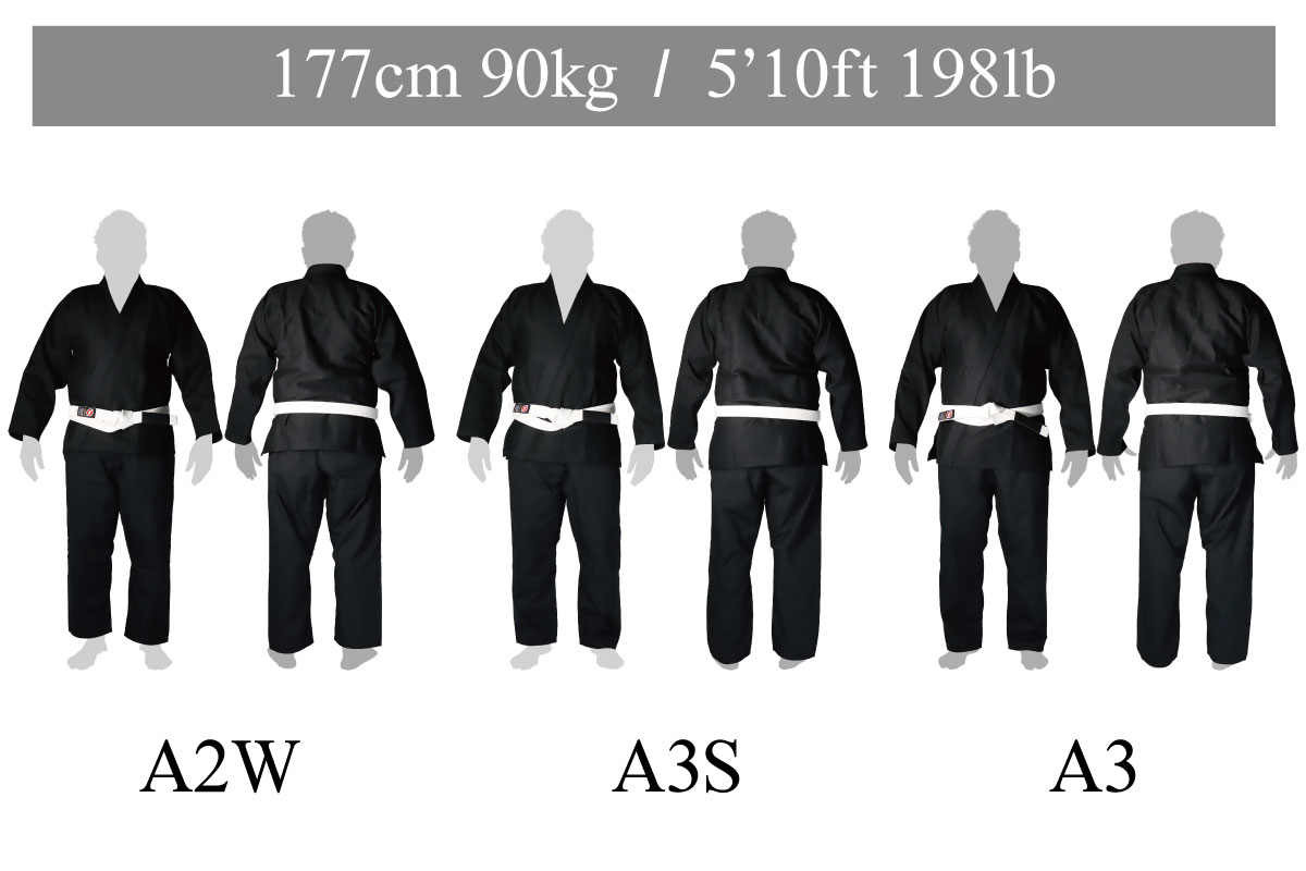 Bull Terrier Jiu-Jitsu Gi Size Chart height177cm weight90kg