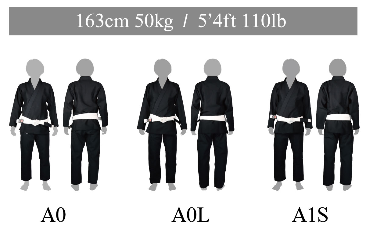 Bull Terrier Jiu-Jitsu Gi Size Chart height163cm weight50kg