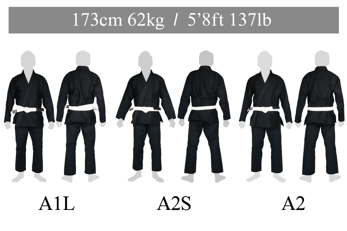 Bull Terrier Jiu-Jitsu Gi Size Chart height173cm weight62kg