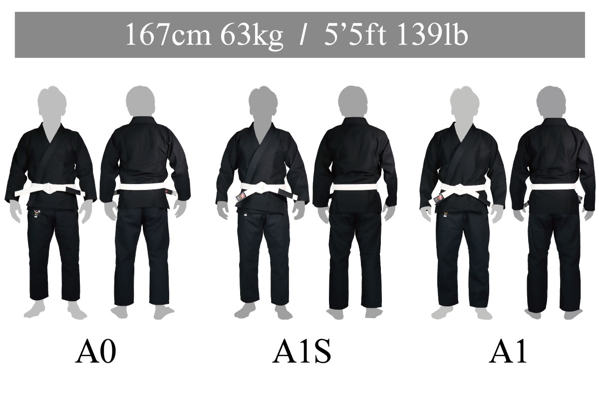 Bull Terrier Jiu-Jitsu Gi Size Chart height167cm weight63kg