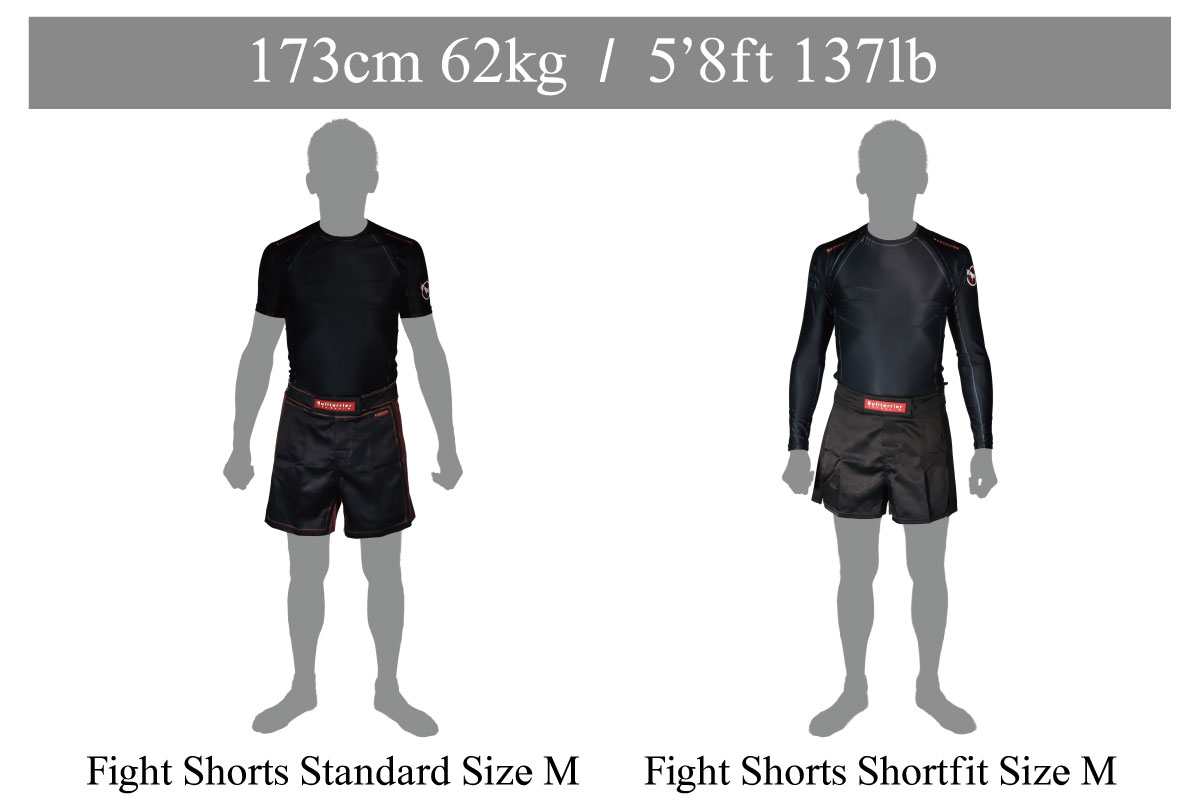 Bull Terrier Fight Shorts Size Guide height173cm weight62kg