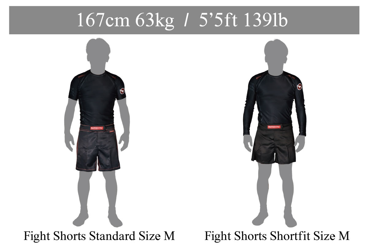 Bull Terrier Fight Shorts Size Guide height167cm weight63kg