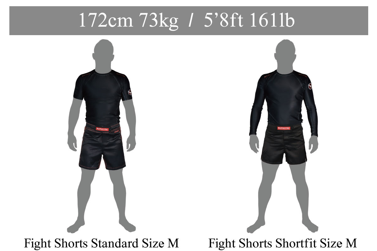 Bull Terrier Fight Shorts Size Guide height172cm weight73kg