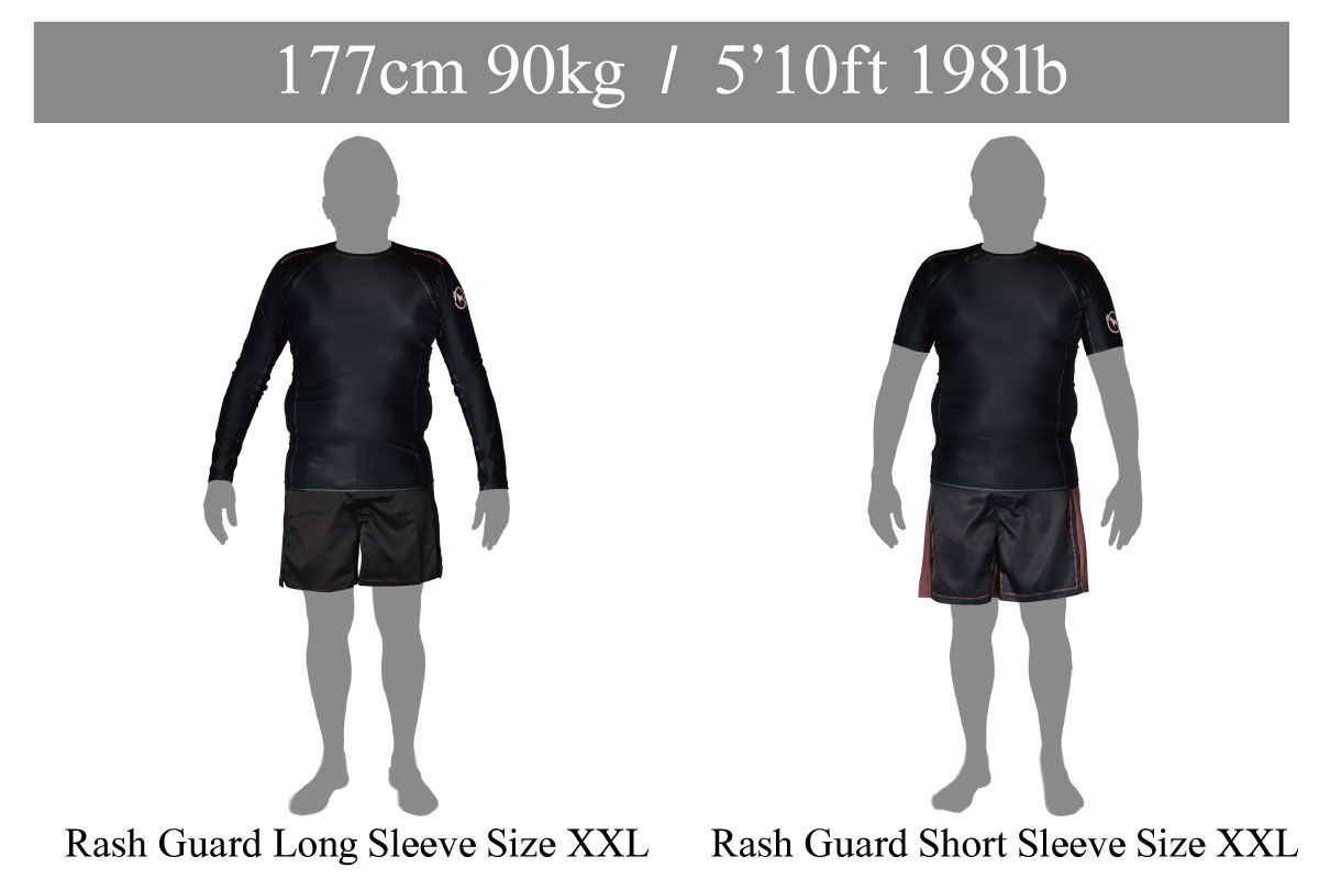 Bull Terrier Rash Guards Size Guide height177cm weight90kg