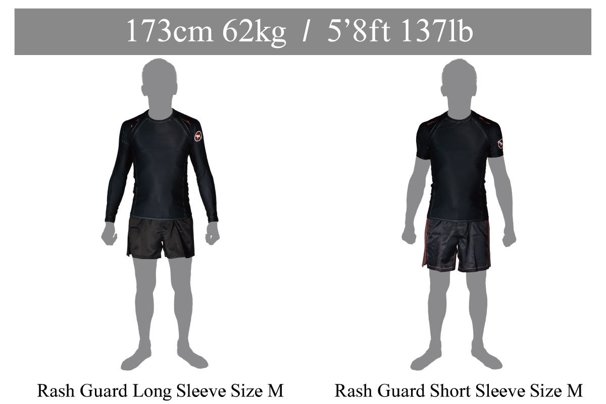 Bull Terrier Rash Guards Size Guide height173cm weight62kg