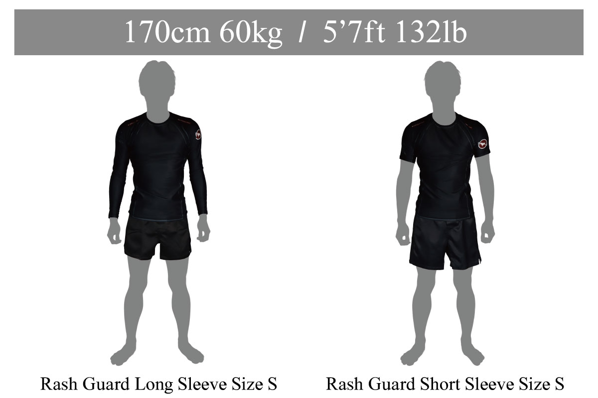 Bull Terrier Rash Guards Size Guide height170cm weight60kgweight