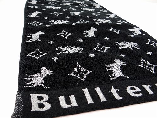 BULL TERRIER Face Towel Monogram Black