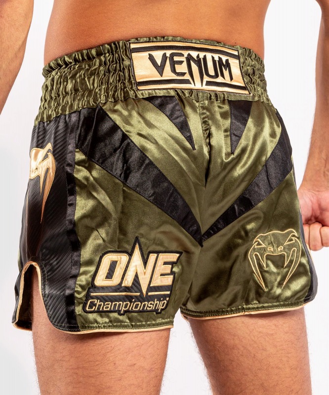 VENUM x ONE FC Muay Thai Shorts Khaki/Gold