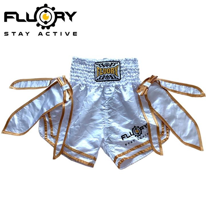 FLUORY Muay Thai Shorts MTSF72 White