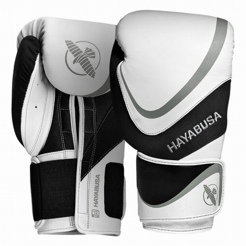 HAYABUSA Boxing Gloves H5 White/Gray - Fighters Shop Bull Terrier